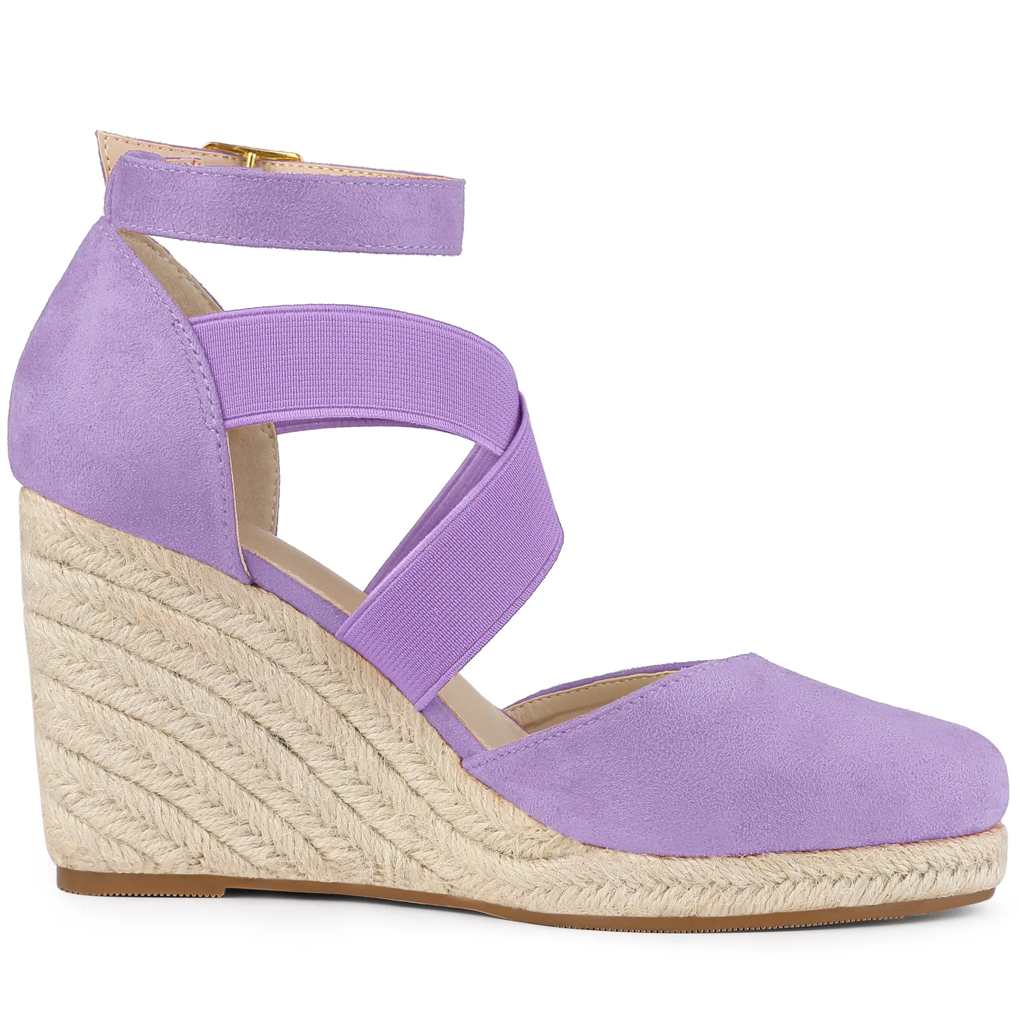 Women's Espadrille Platform Closed Toe Wedges Heel Sandal