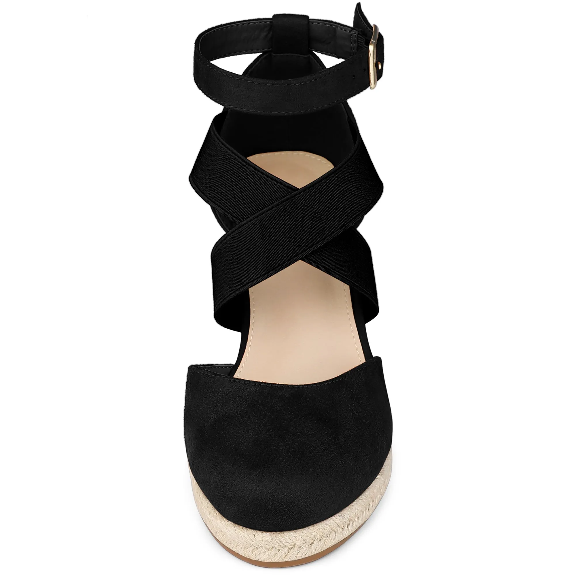 Women's Espadrille Platform Closed Toe Wedges Heel Sandal