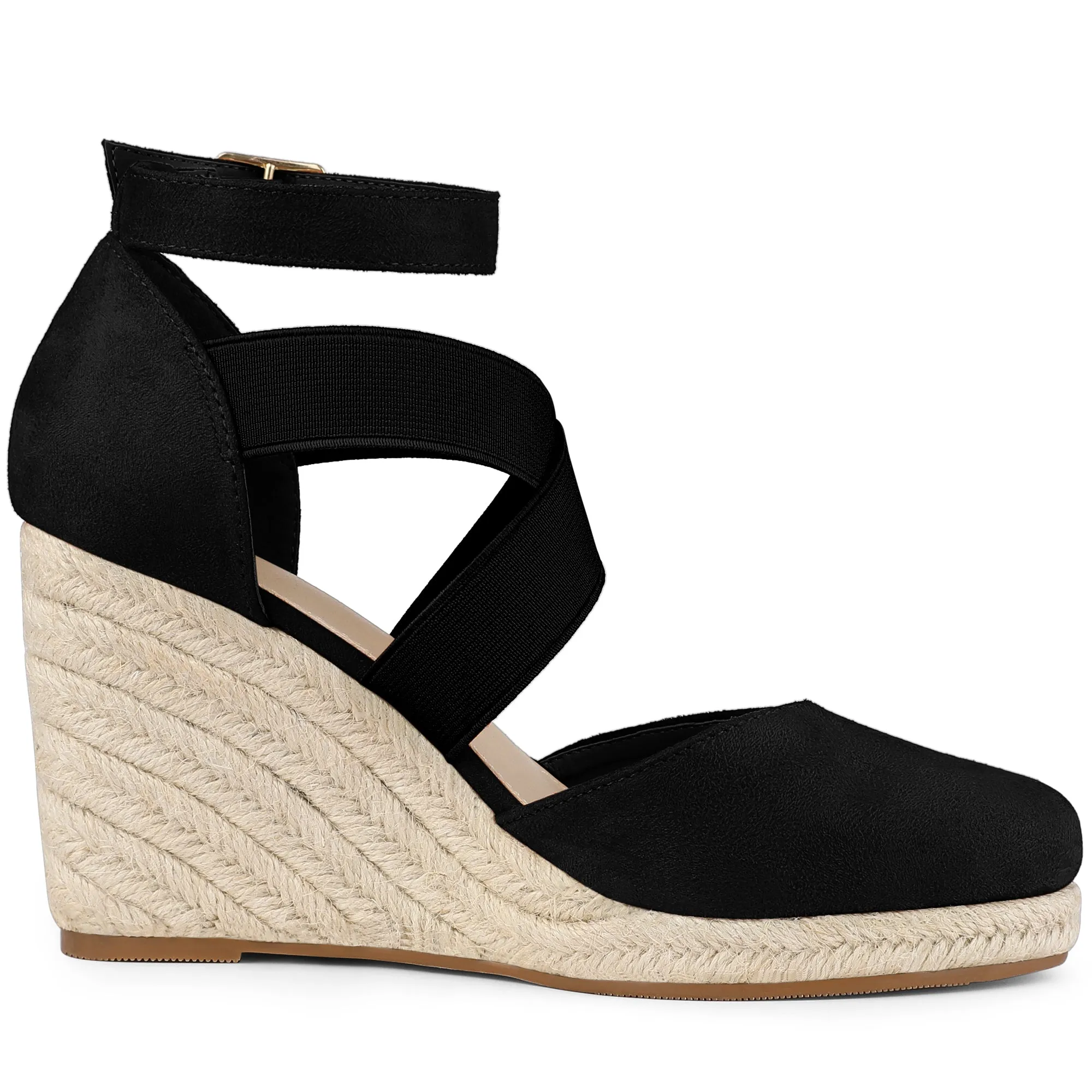 Women's Espadrille Platform Closed Toe Wedges Heel Sandal