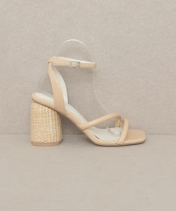 Womens Shoes Style No. Alaia - Strappy Raffia Heel Sandal