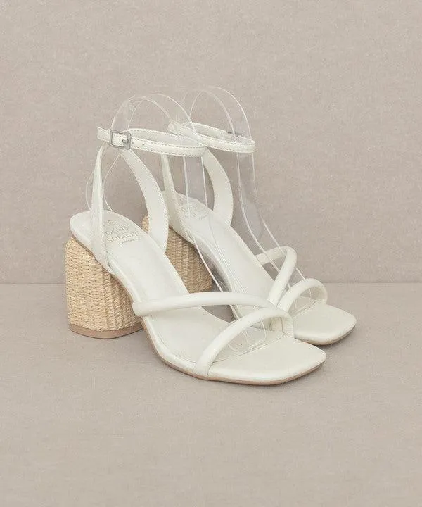 Womens Shoes Style No. Alaia - Strappy Raffia Heel Sandal