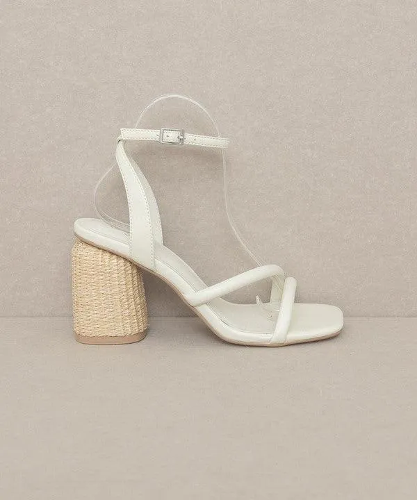 Womens Shoes Style No. Alaia - Strappy Raffia Heel Sandal