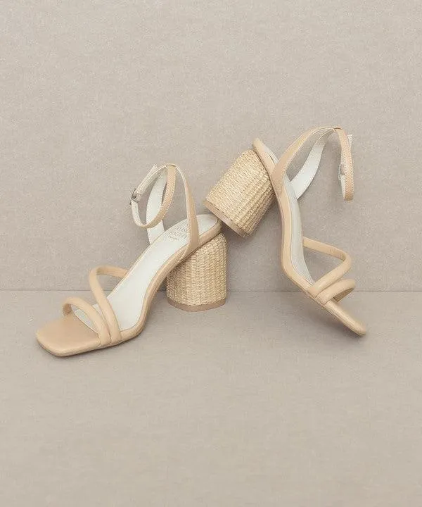 Womens Shoes Style No. Alaia - Strappy Raffia Heel Sandal